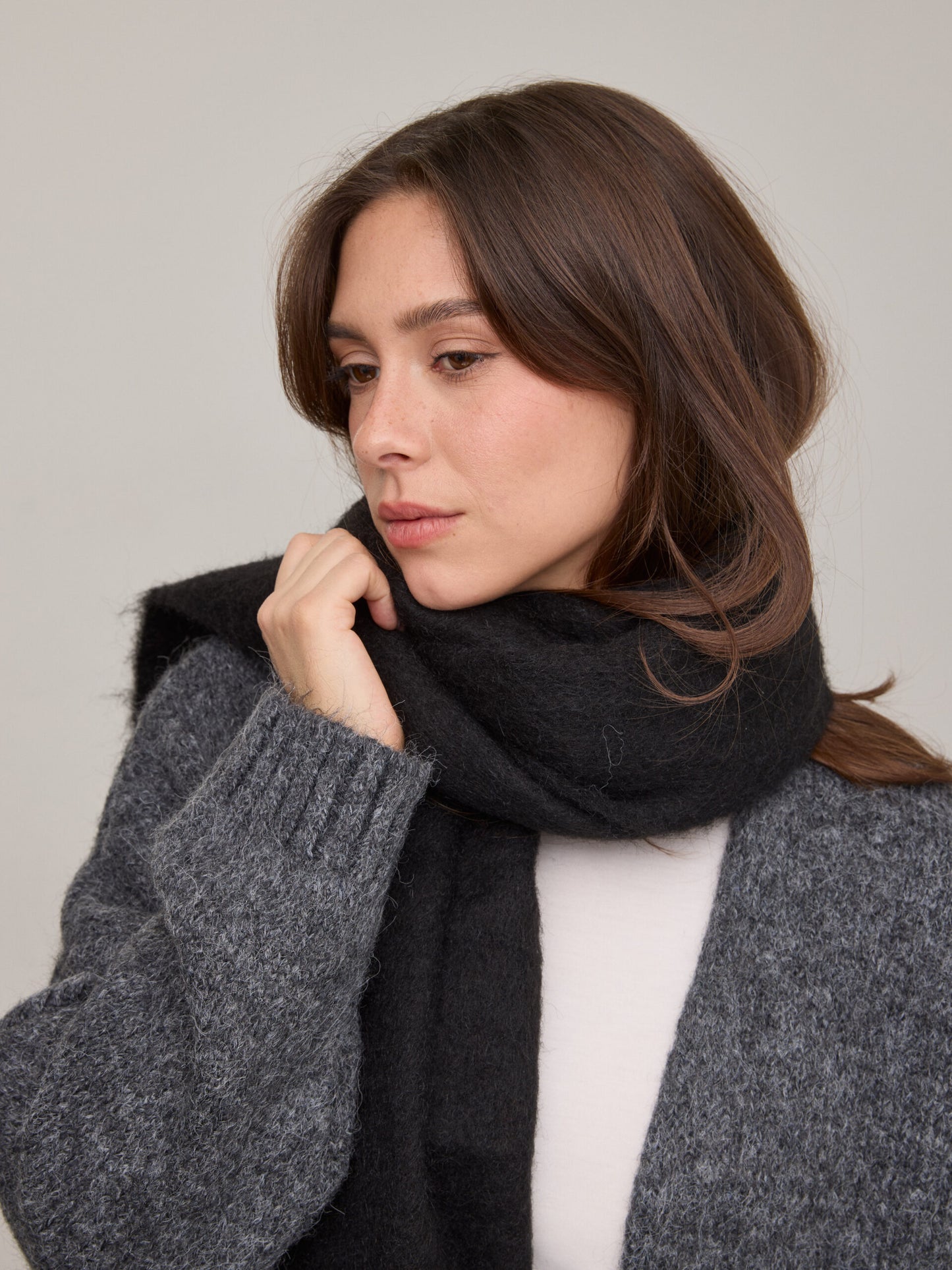 צעיף צמר | שחור