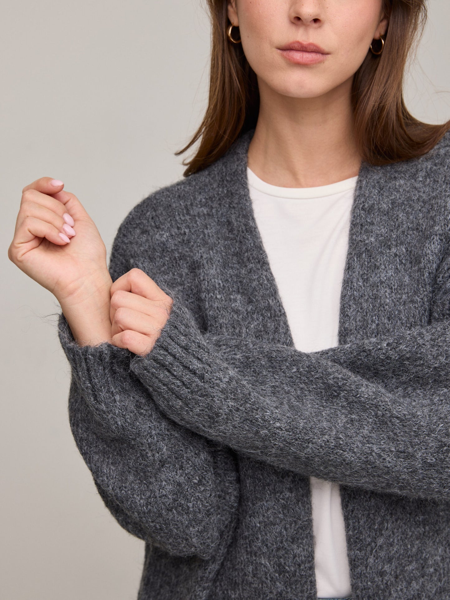 קרדיגן ארוך  מילה | אפור כהה