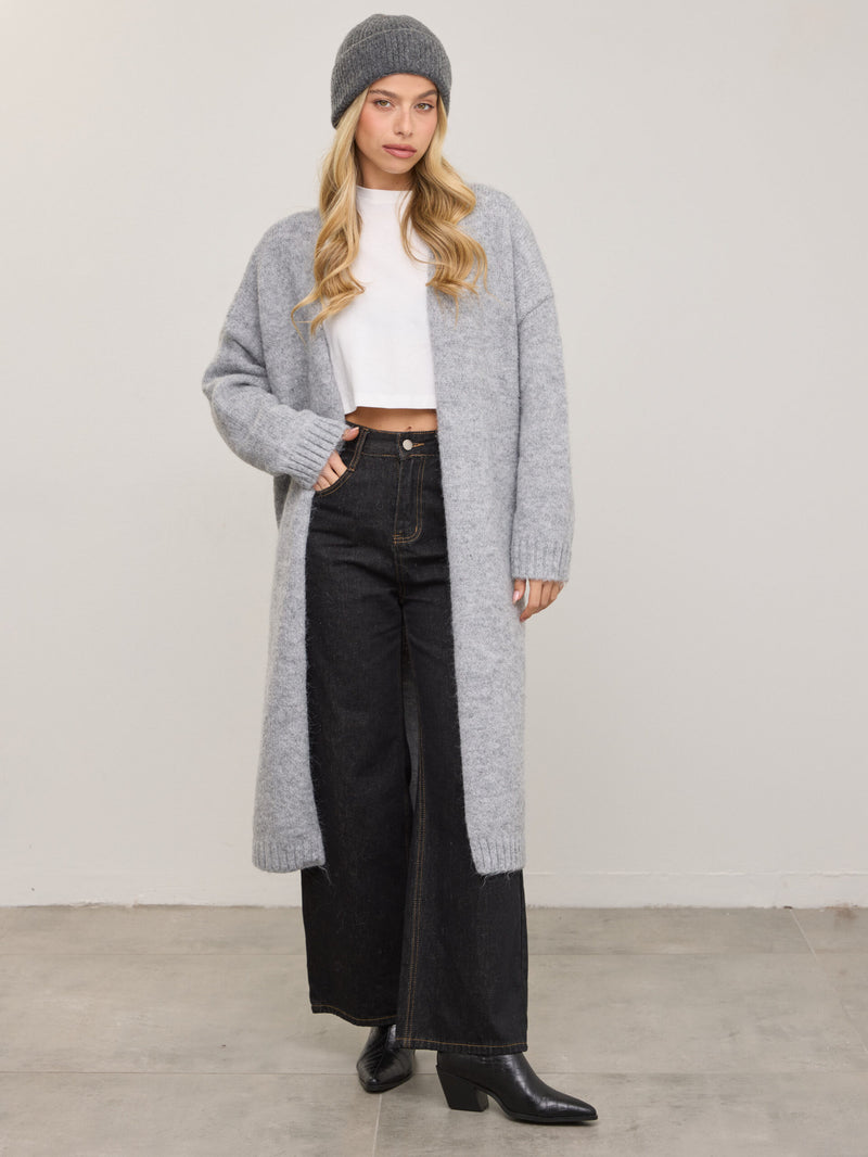 קרדיגן ארוך  מילה | אפור