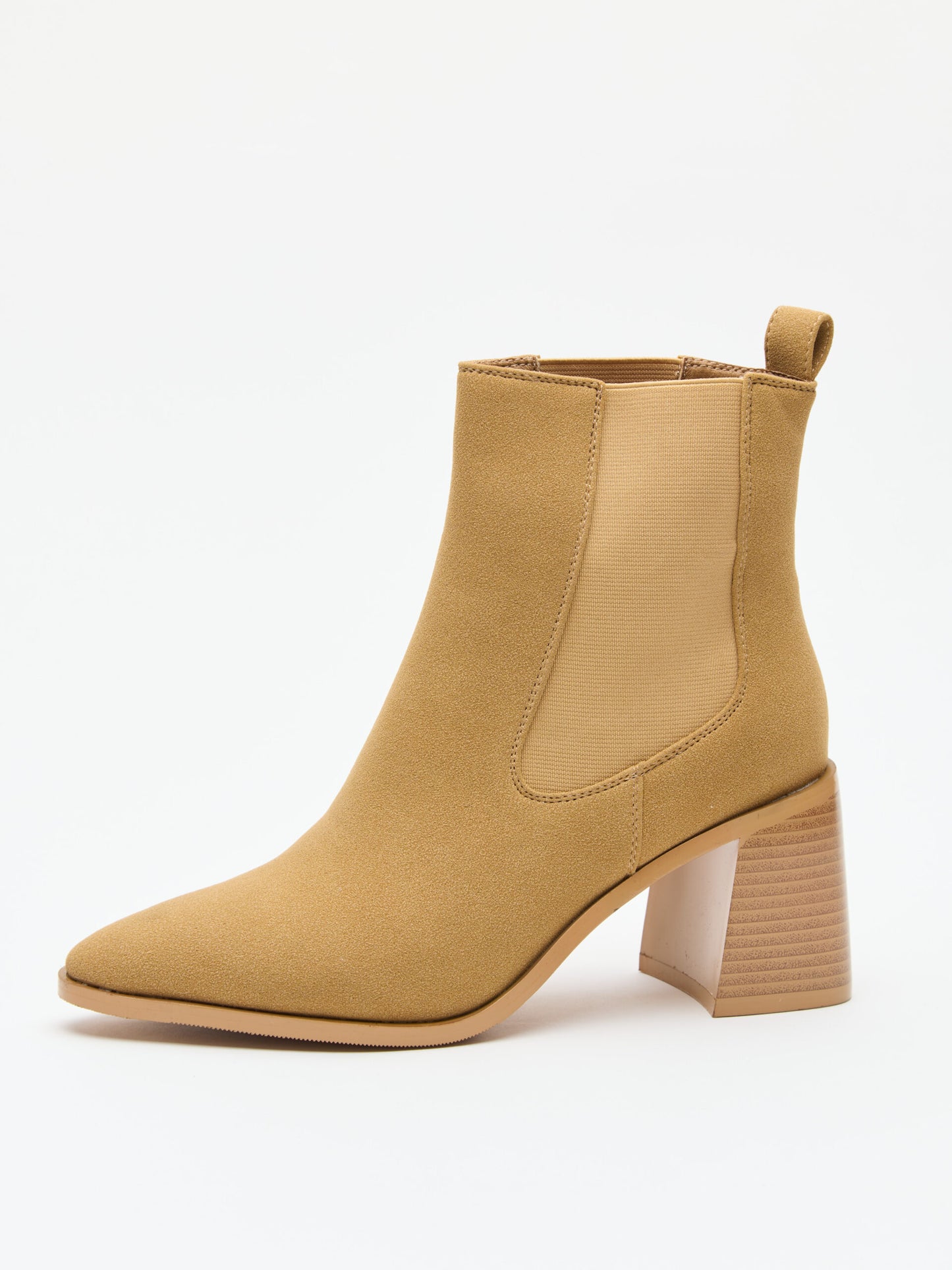 מגפוני עקב שפיץ דמוי זמש מארי | חאקי