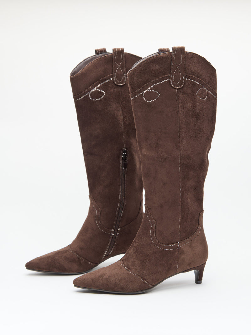 מגפי בוקרים דמוי זמש קופר | חום