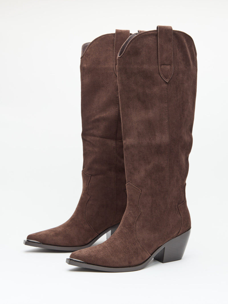 מגפי בוקרים דמוי זמש קרוליין | חום