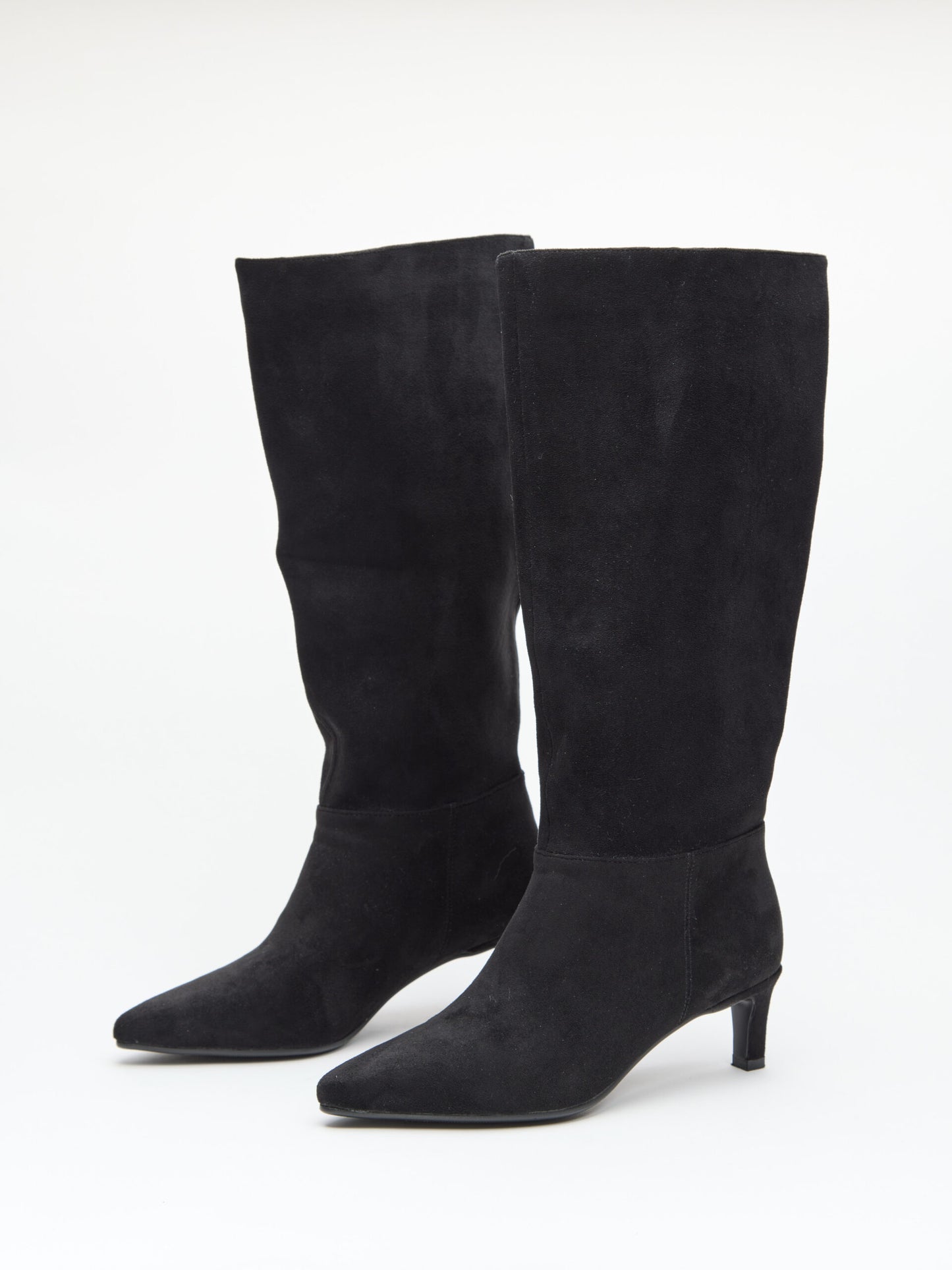 מגפי עקב דמוי זמש דארי | שחור