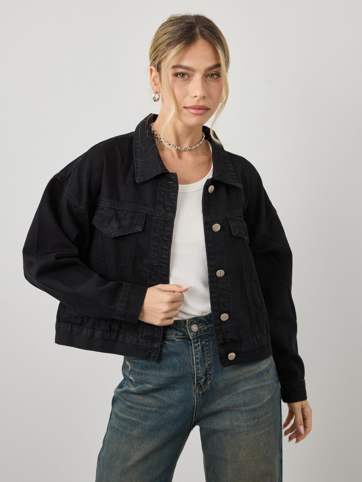 ג'קט ג'ינס טורי | שחור