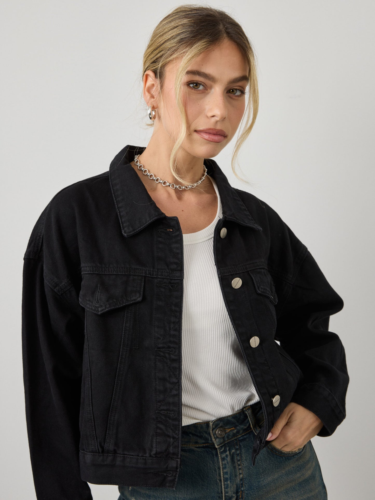 ג'קט ג'ינס טורי | שחור