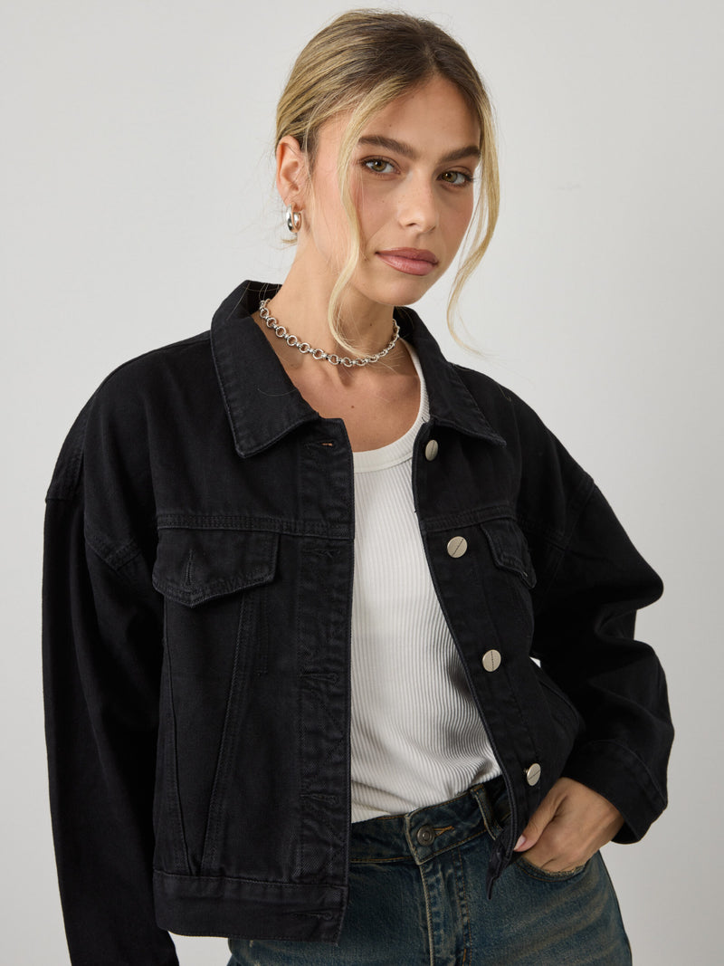 ג'קט ג'ינס טורי | שחור