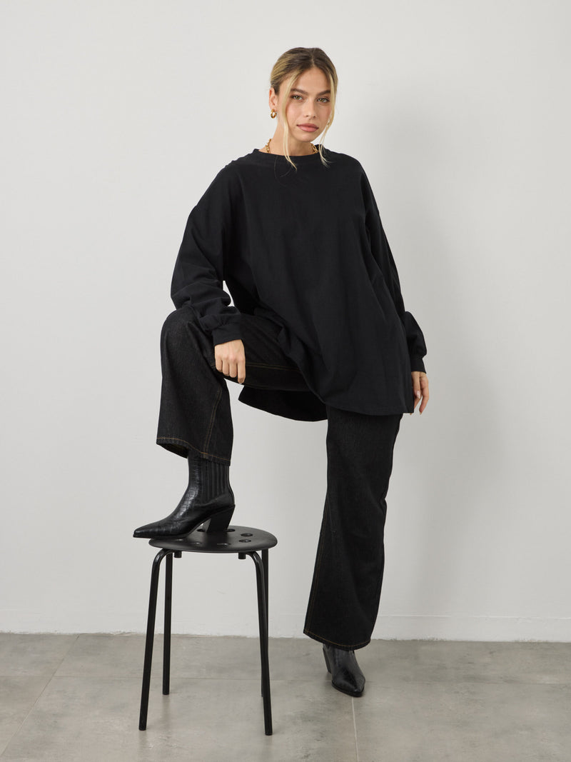 מגפוני עקב שפיץ טינה | שחור קרוקו