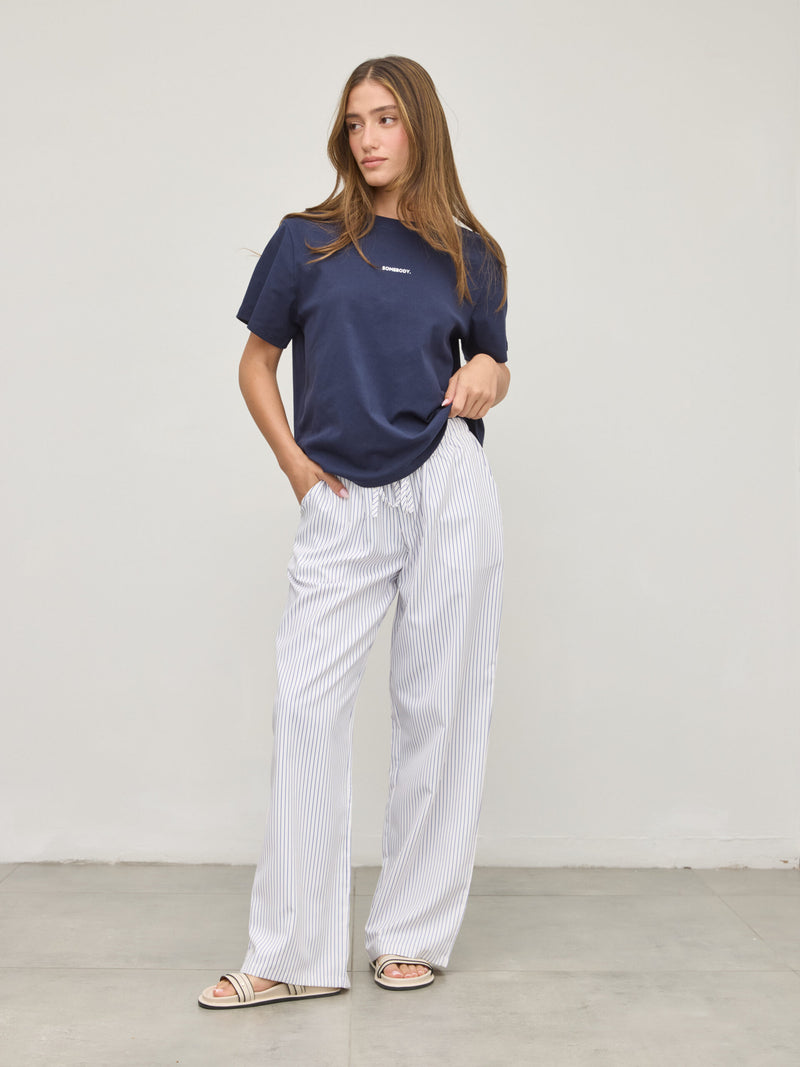 מכנסי דניאל | פסים לבן