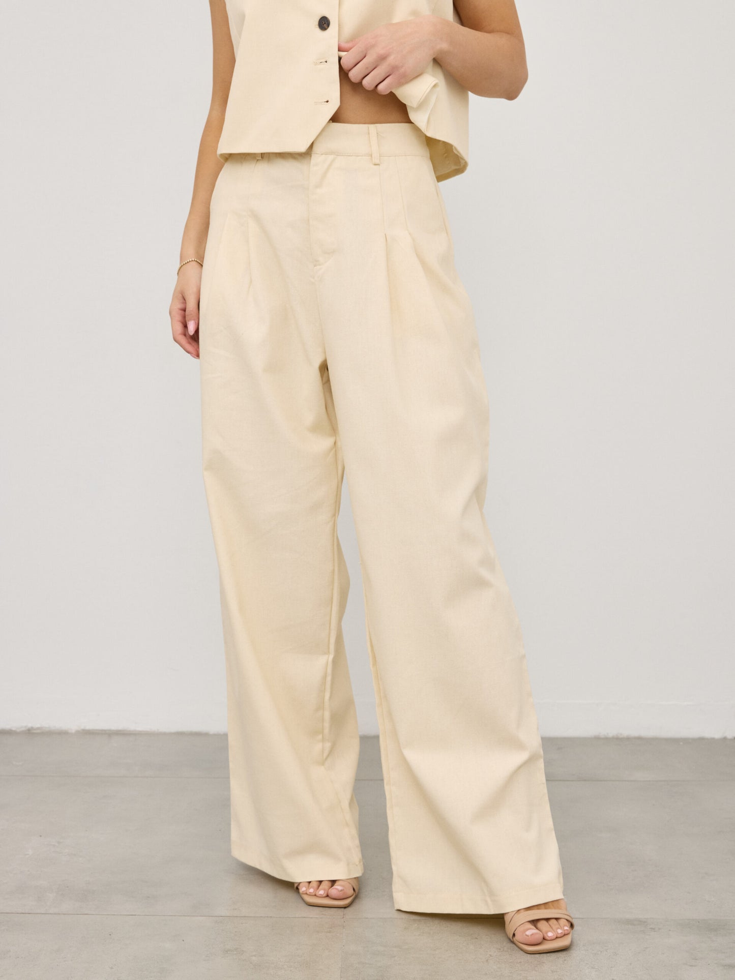 מכנסיים ארוכים מחוייטים מלאני | בז'