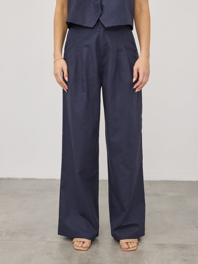 מכנסיים ארוכים מחוייטים מלאני | כחול