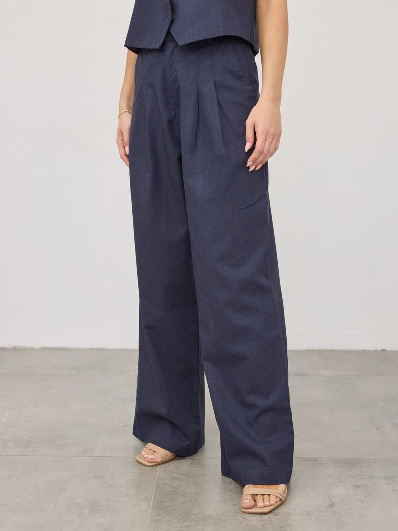 מכנסיים ארוכים מחוייטים מלאני | כחול