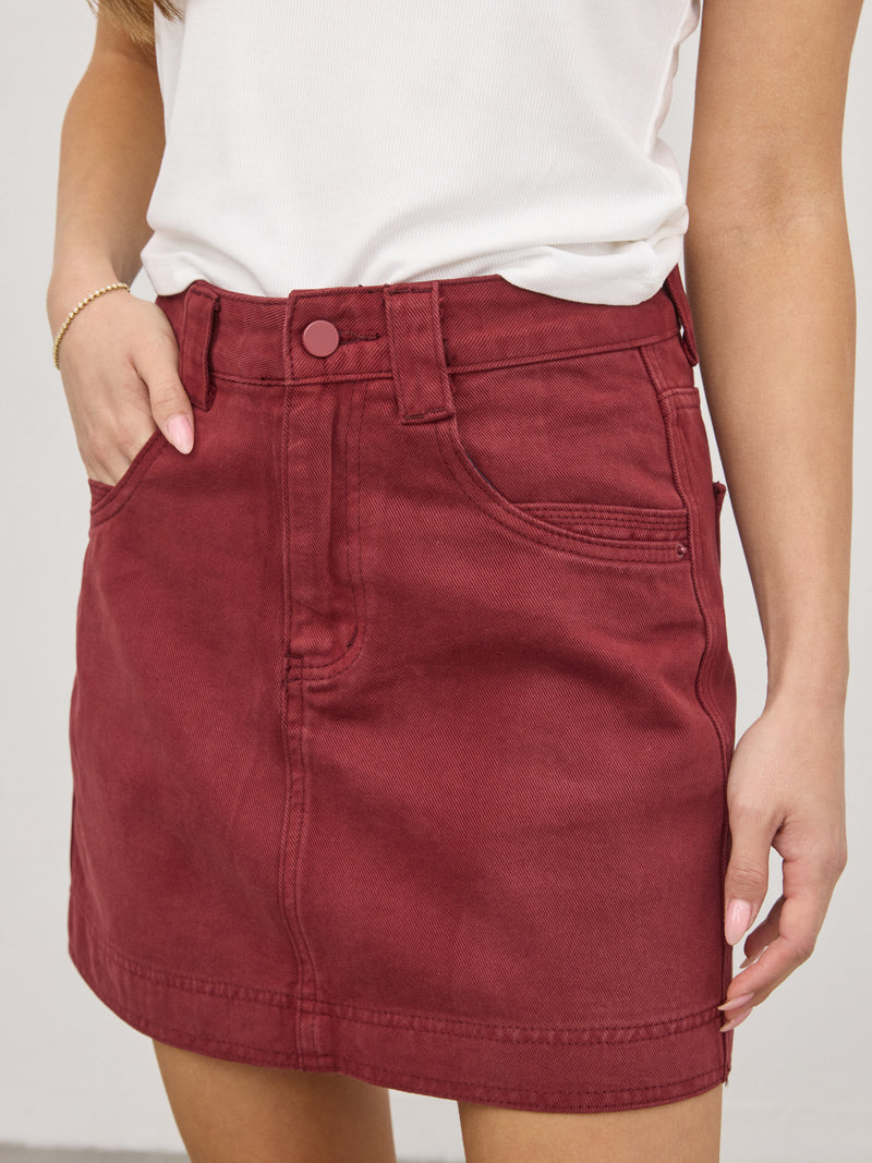 חצאית ג'ינס ניקה | אדום