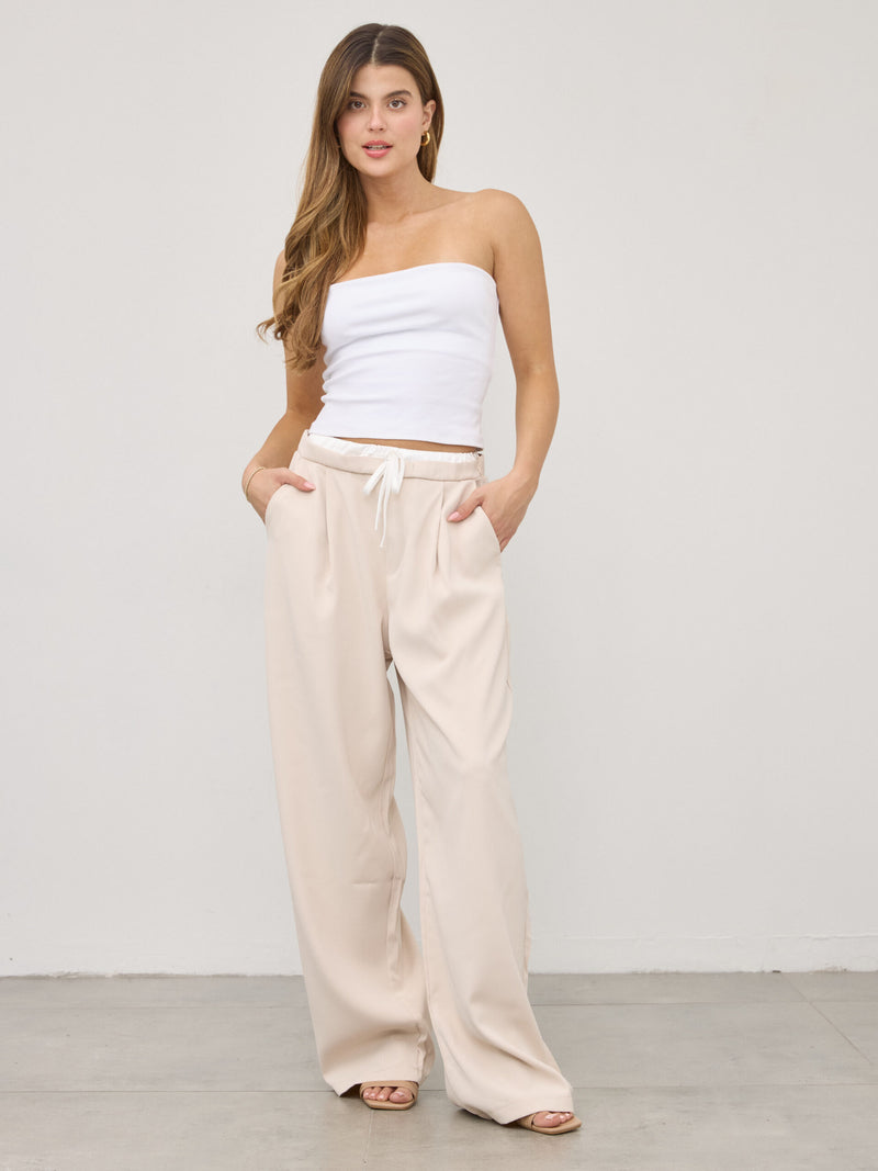 מכנסי חגורת בוקסר לייני | בז'