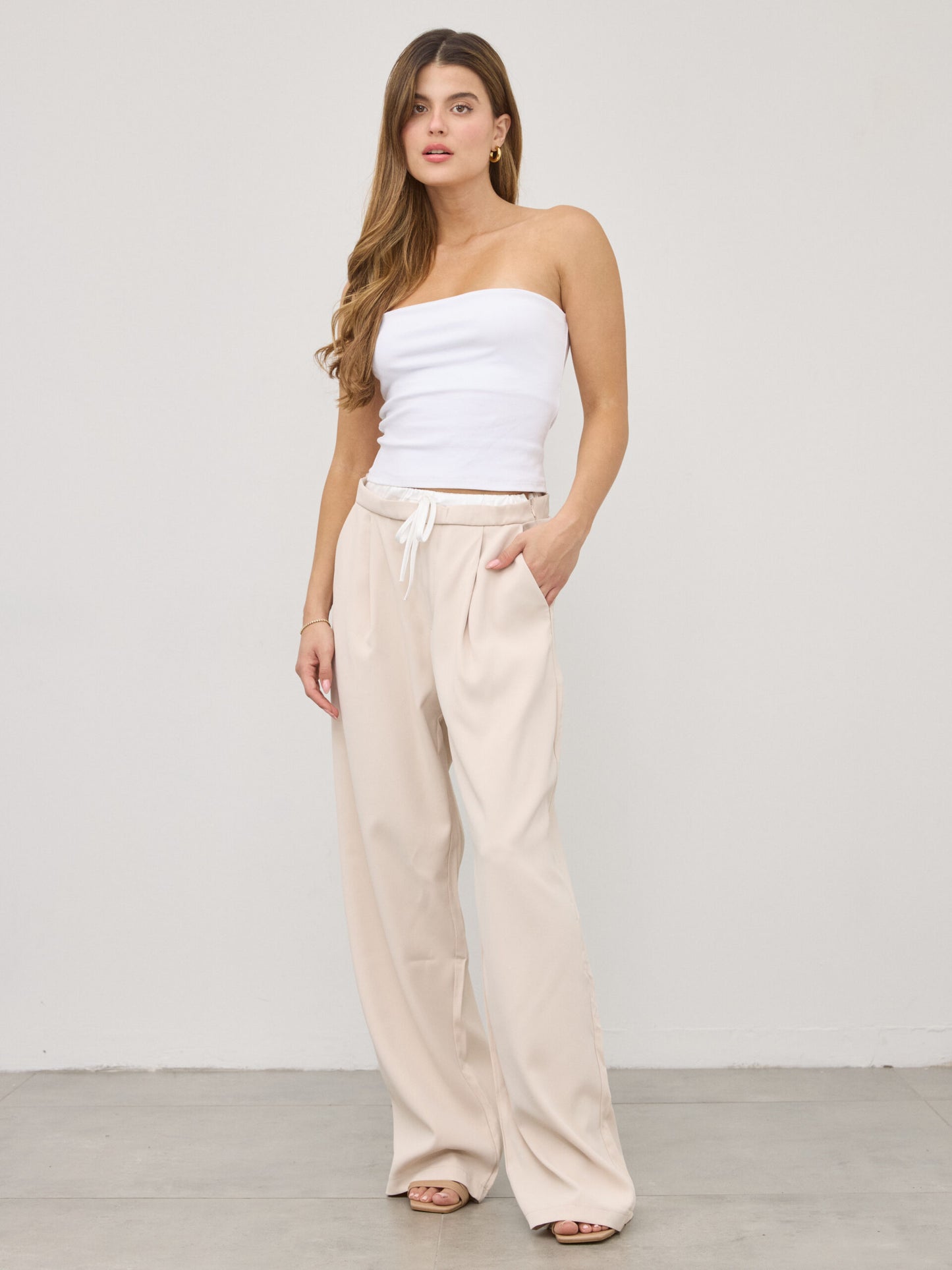 מכנסי חגורת בוקסר לייני | בז'