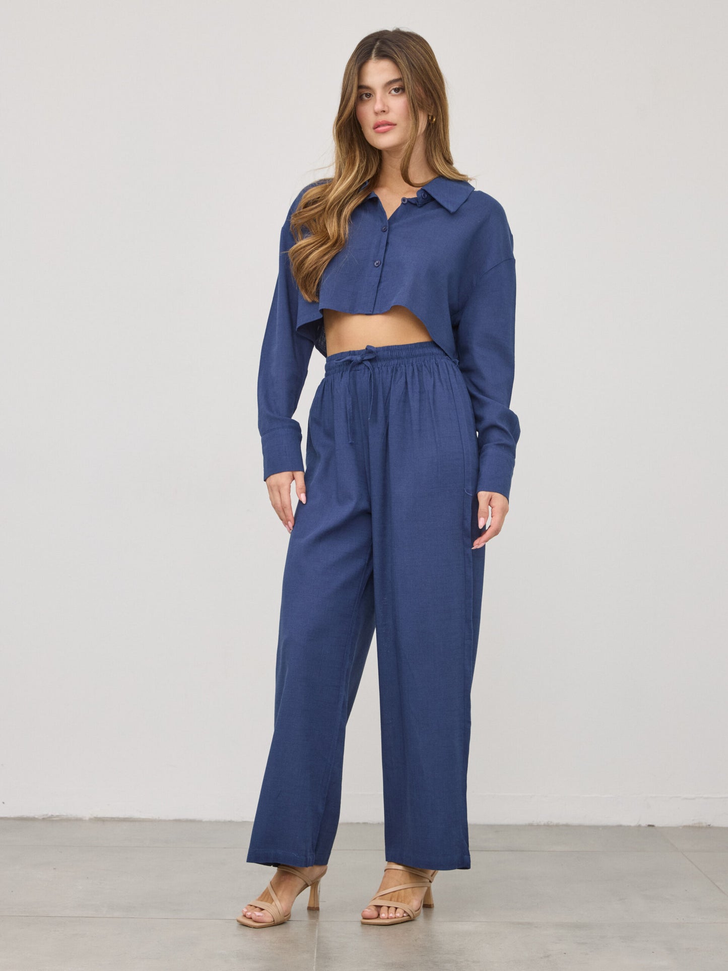 חולצת קרופ נלה | כחול