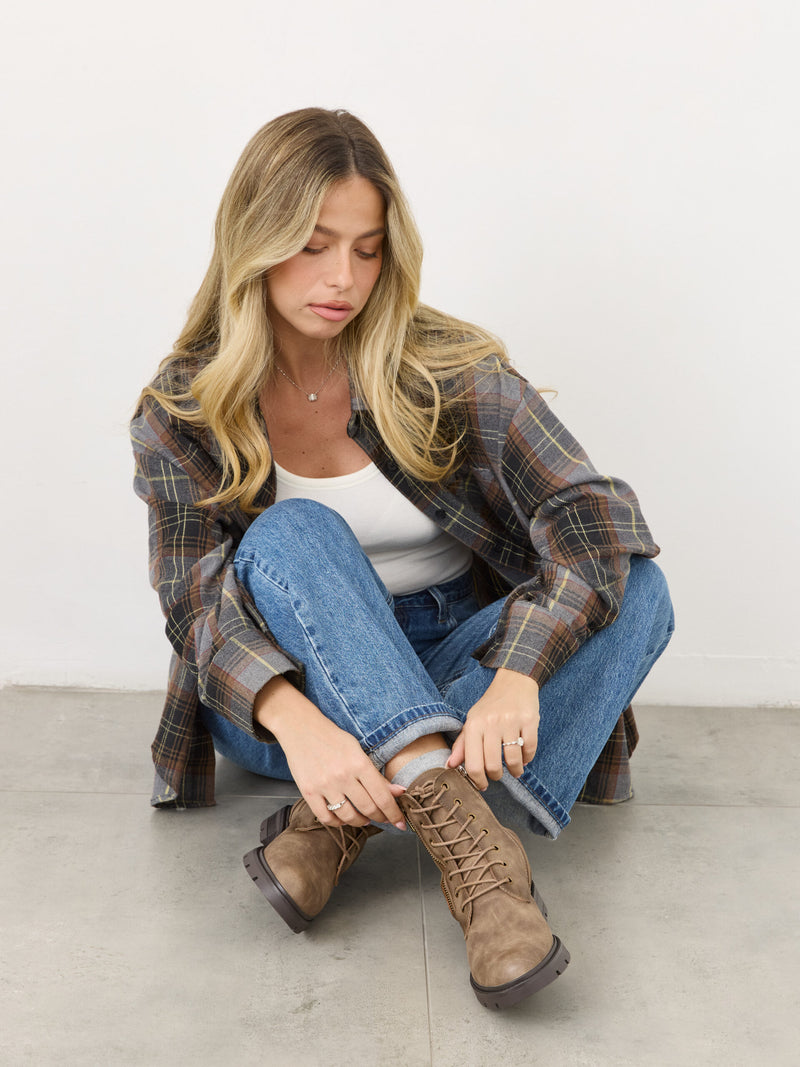 מגפוני טרקטור שרוכים דייגו | חאקי