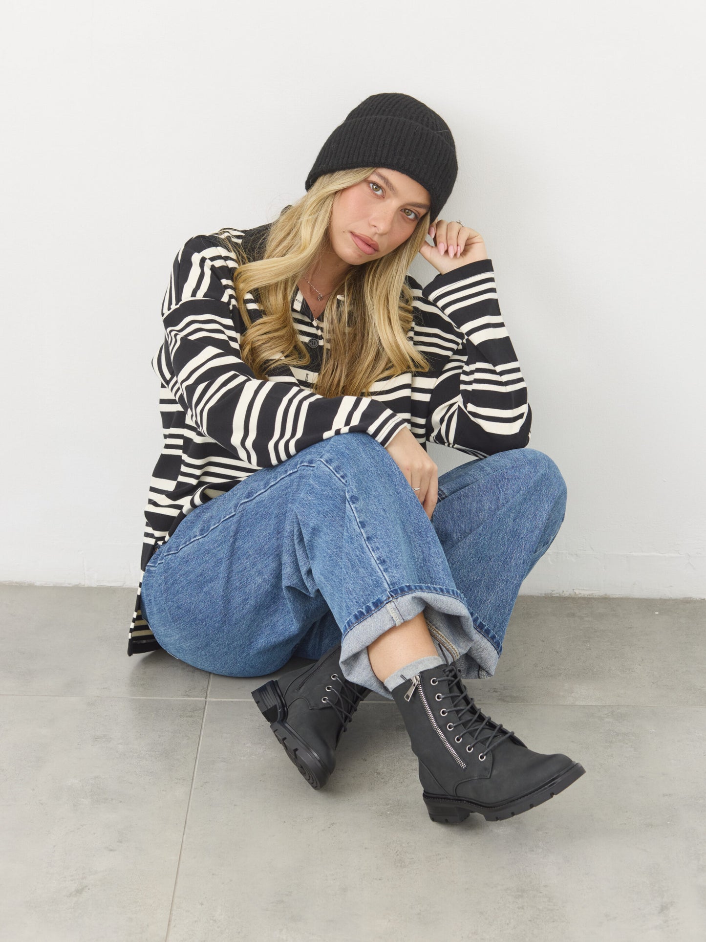 מגפוני טרקטור שרוכים דייגו | שחור