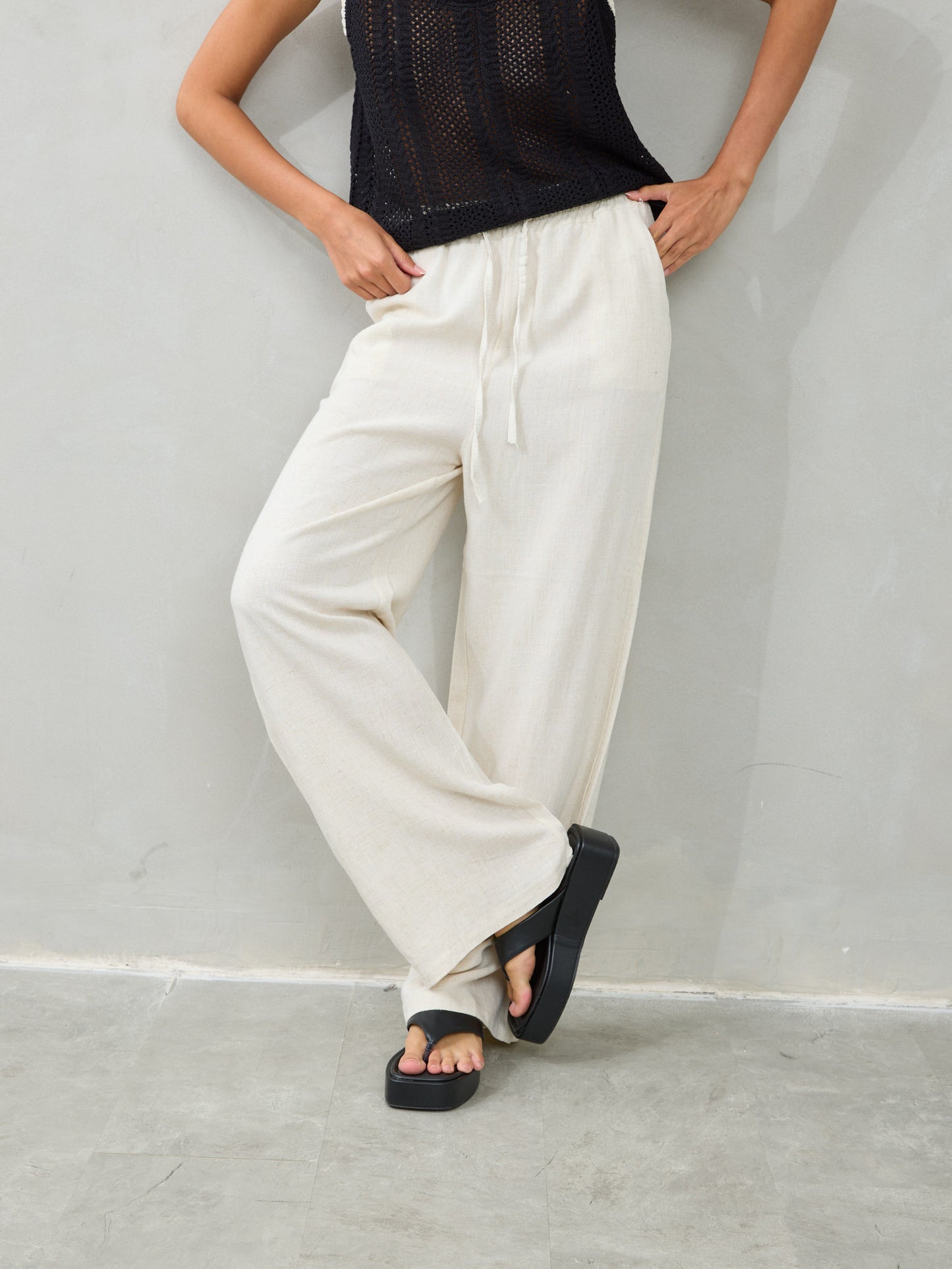 מכנסי פשתן גיין | בז'