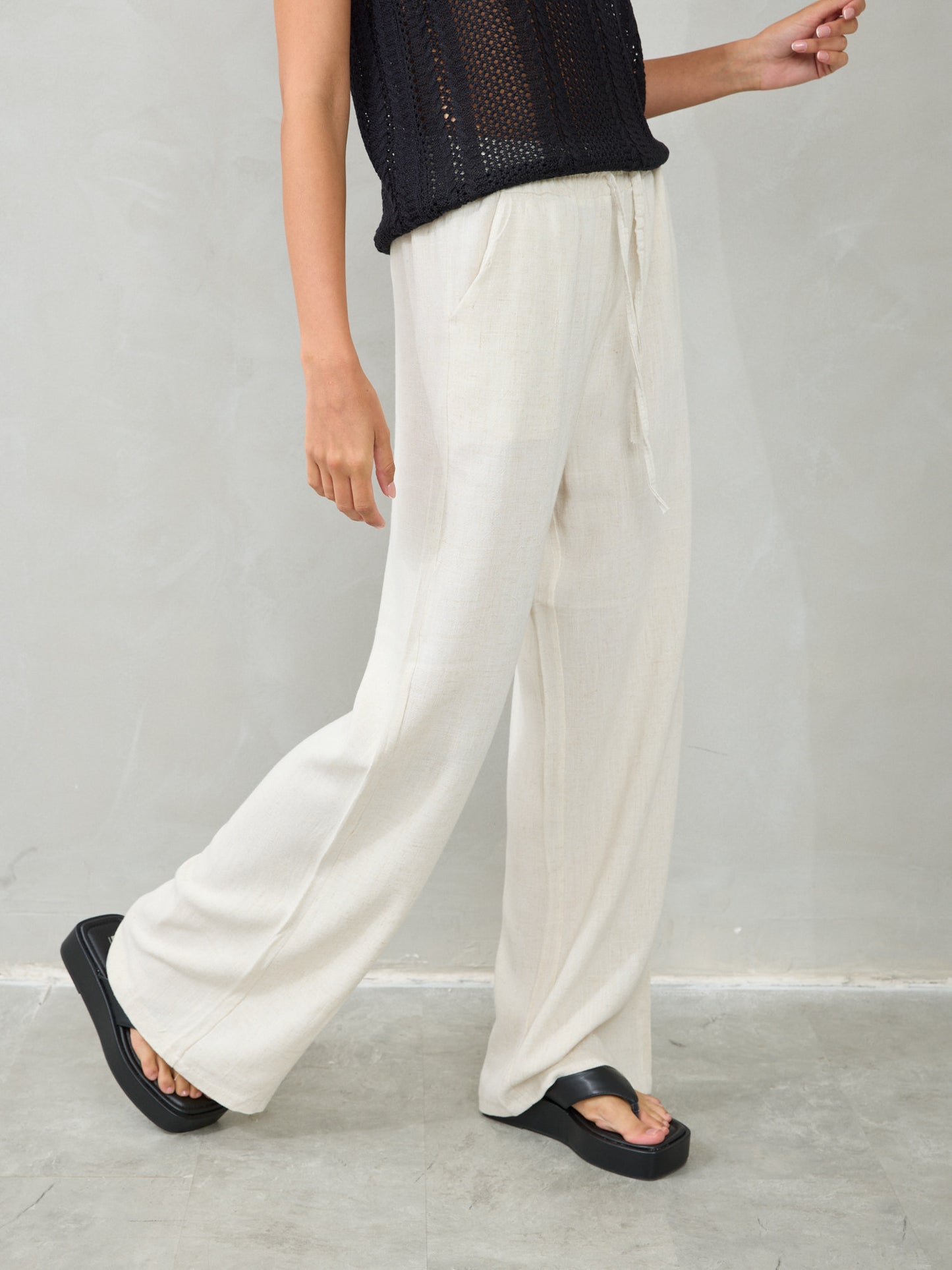 מכנסי פשתן גיין | בז'