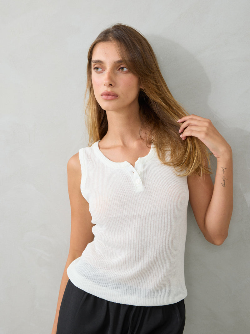 גופיית בייסיק ריו | לבן