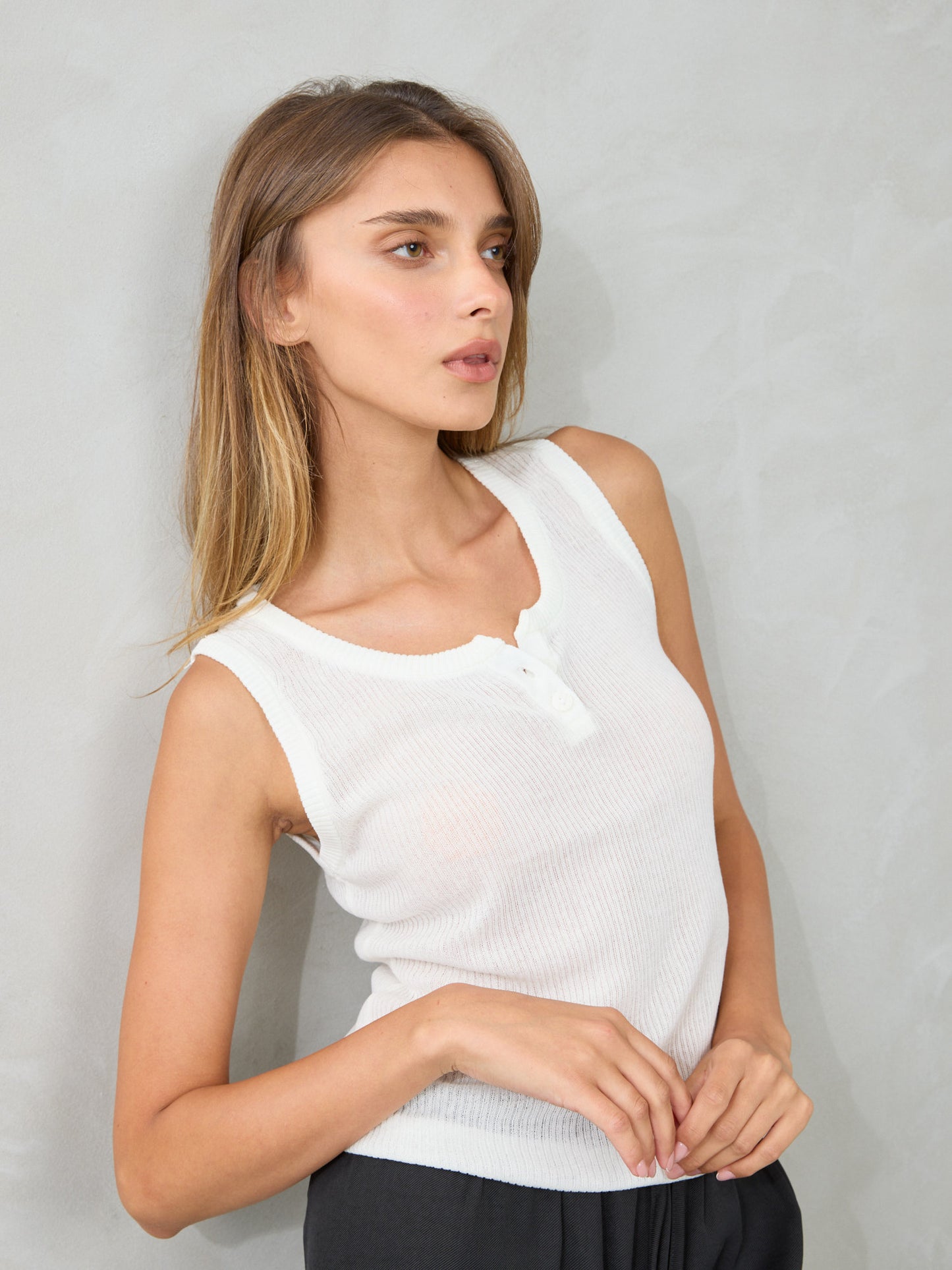 גופיית בייסיק ריו | לבן