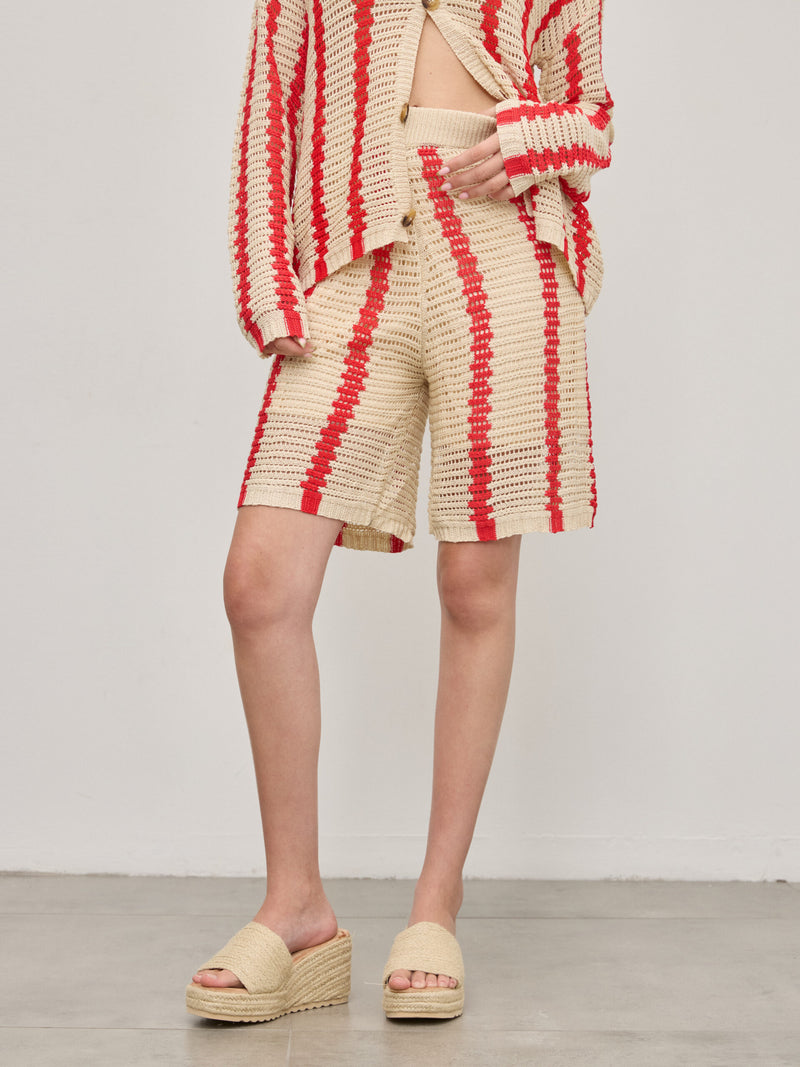 מכנסיים קצרים פסים קרושה לואיז | אדום