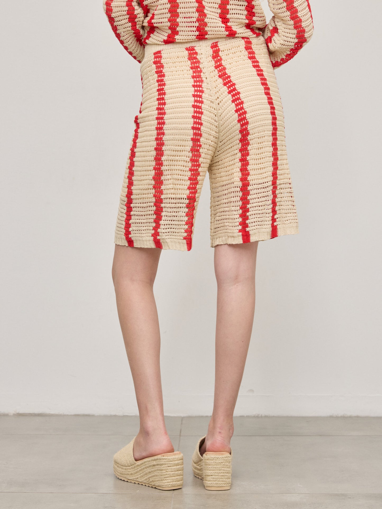 מכנסיים קצרים פסים קרושה לואיז | אדום