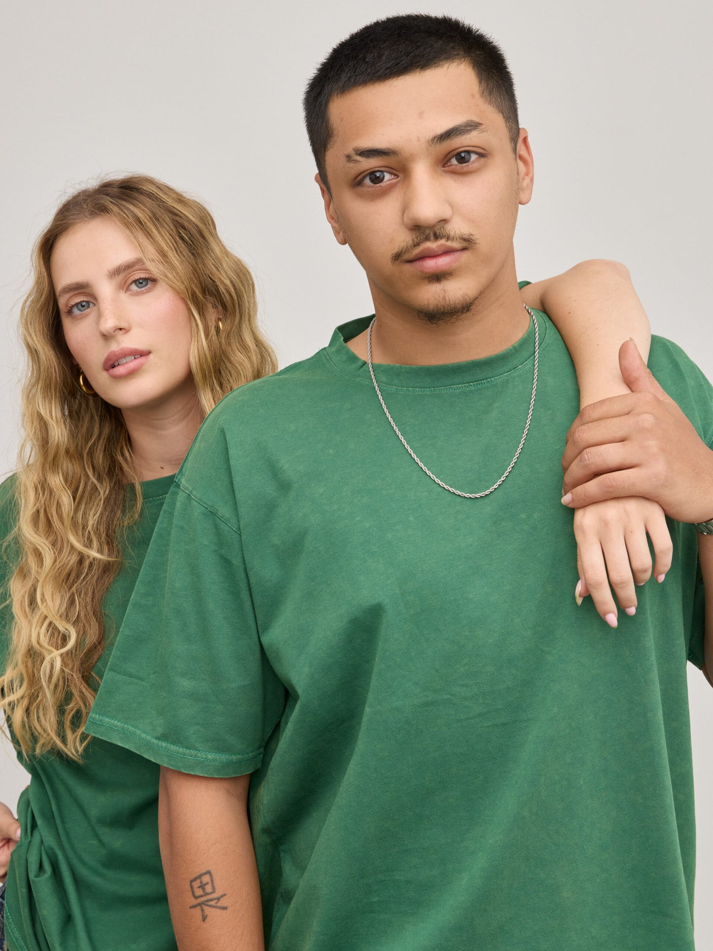 טישירט בייסיק אוברסייז טרי | ירוק