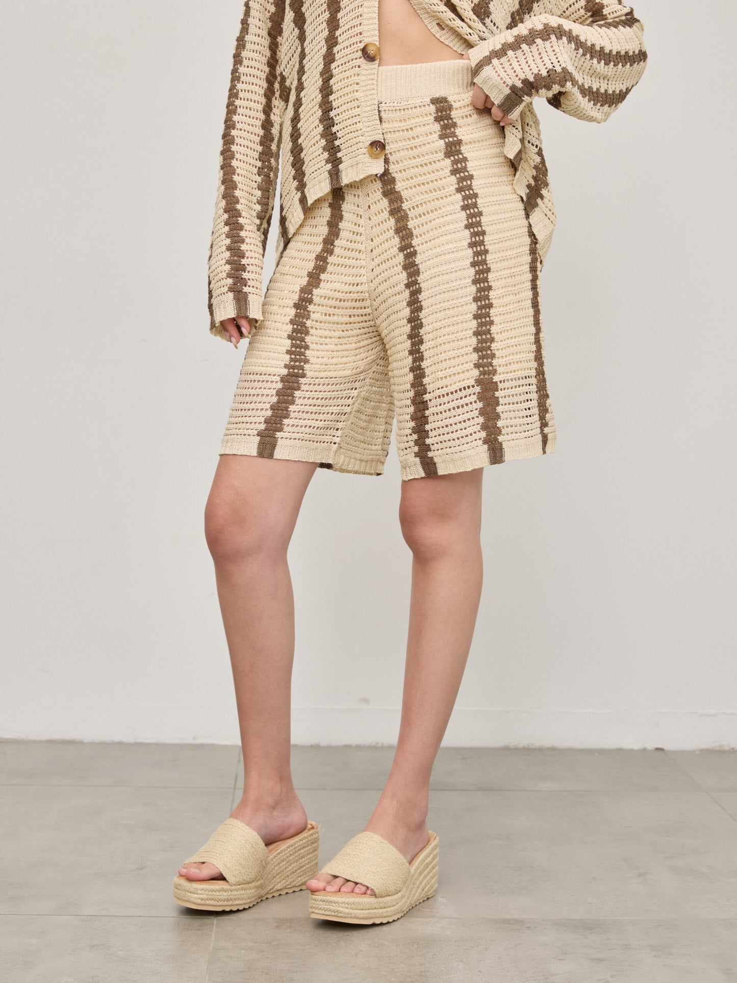 מכנסיים קצרים פסים קרושה לואיז | ירוק