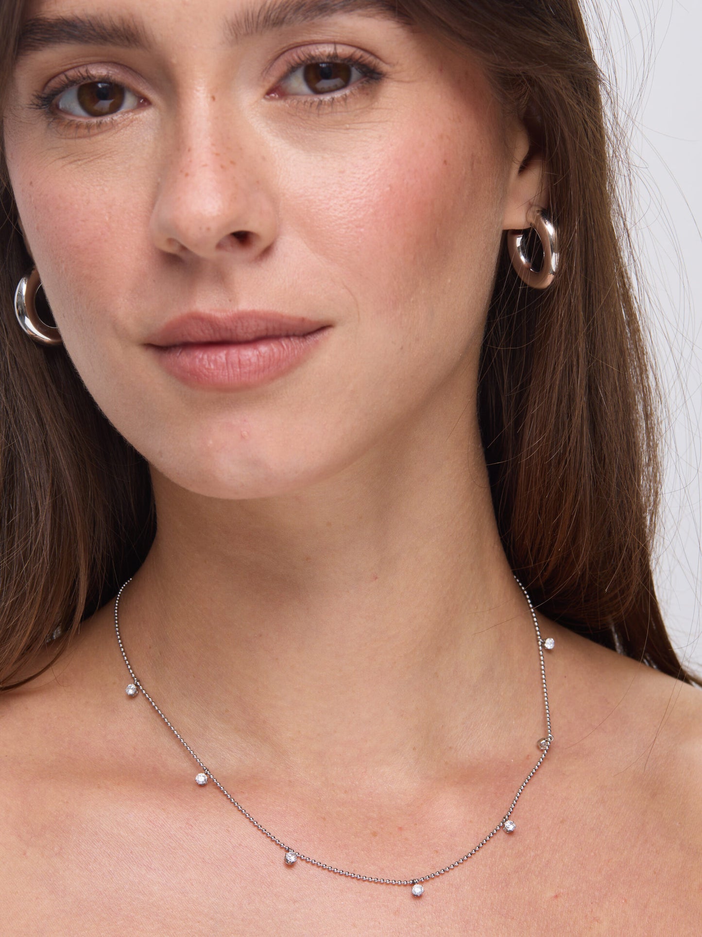 שרשרת משובצת יהלומים סלין | כסף