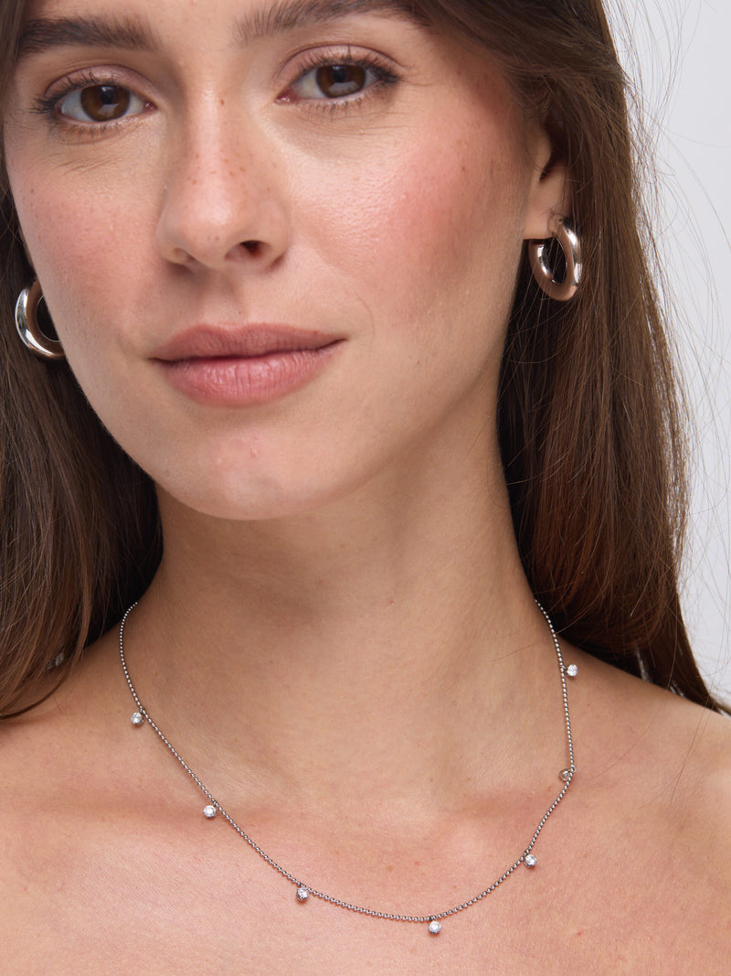 שרשרת משובצת יהלומים סלין | כסף