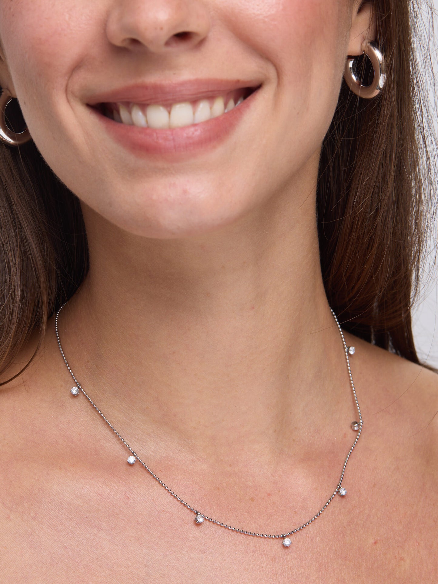 שרשרת משובצת יהלומים סלין | כסף