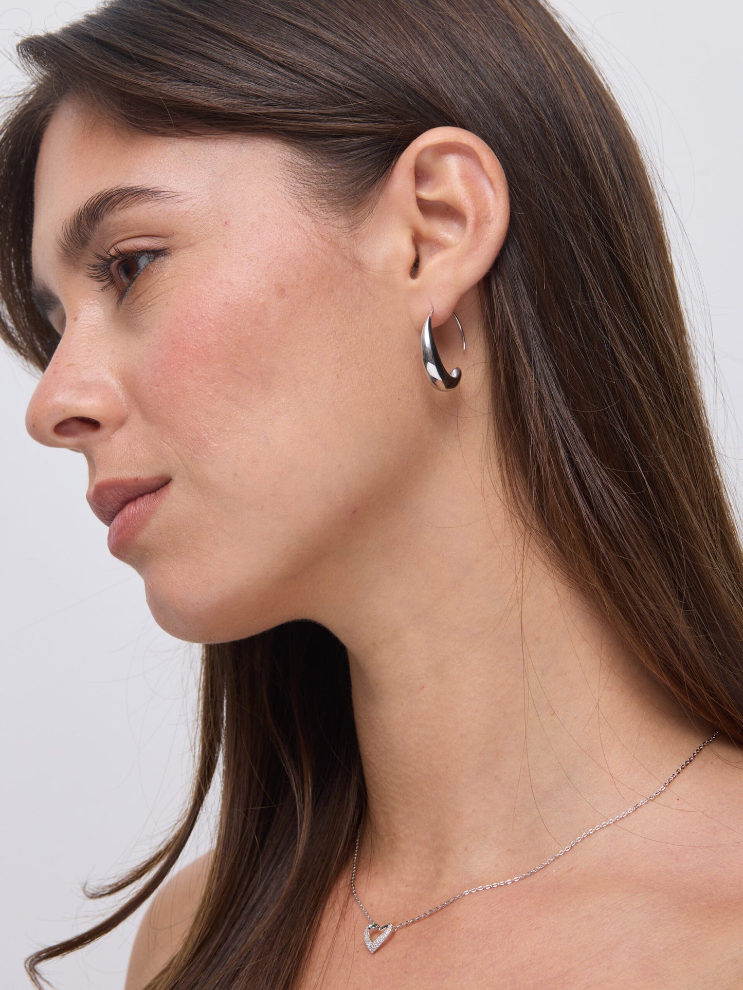 עגילים בצורת סהר לוז I כסף