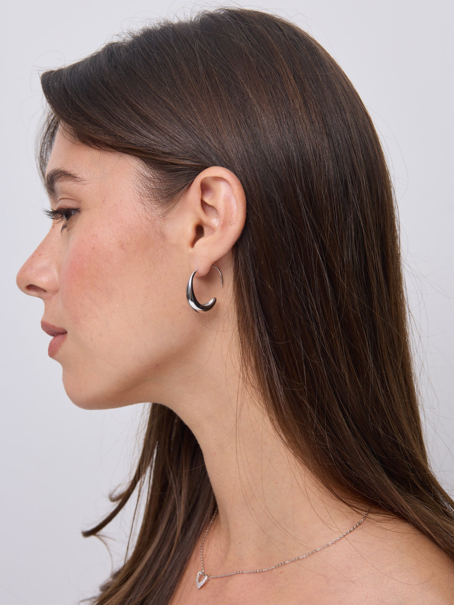 עגילים בצורת סהר לוז I כסף