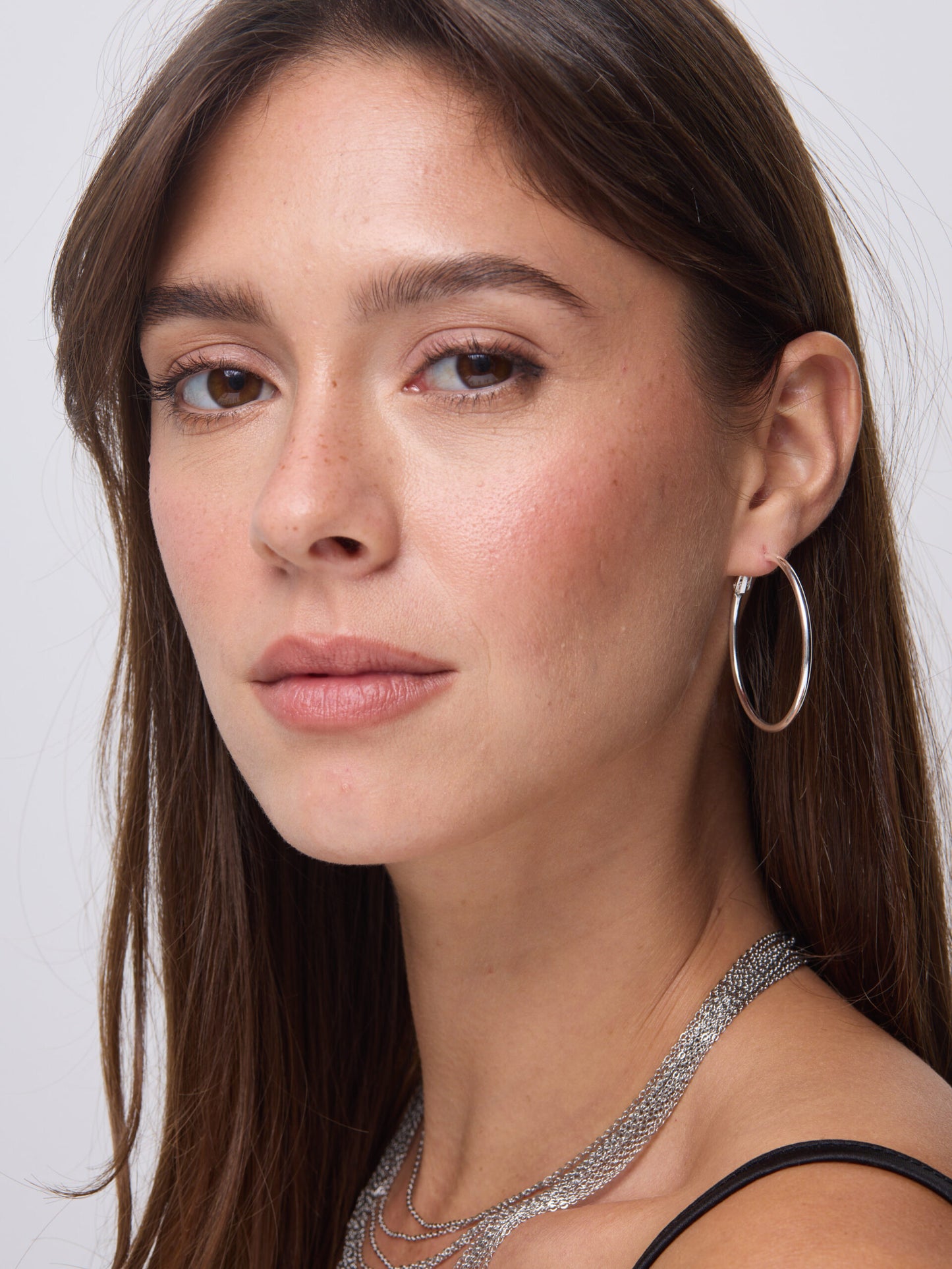 עגילי חישוק לולה | כסף