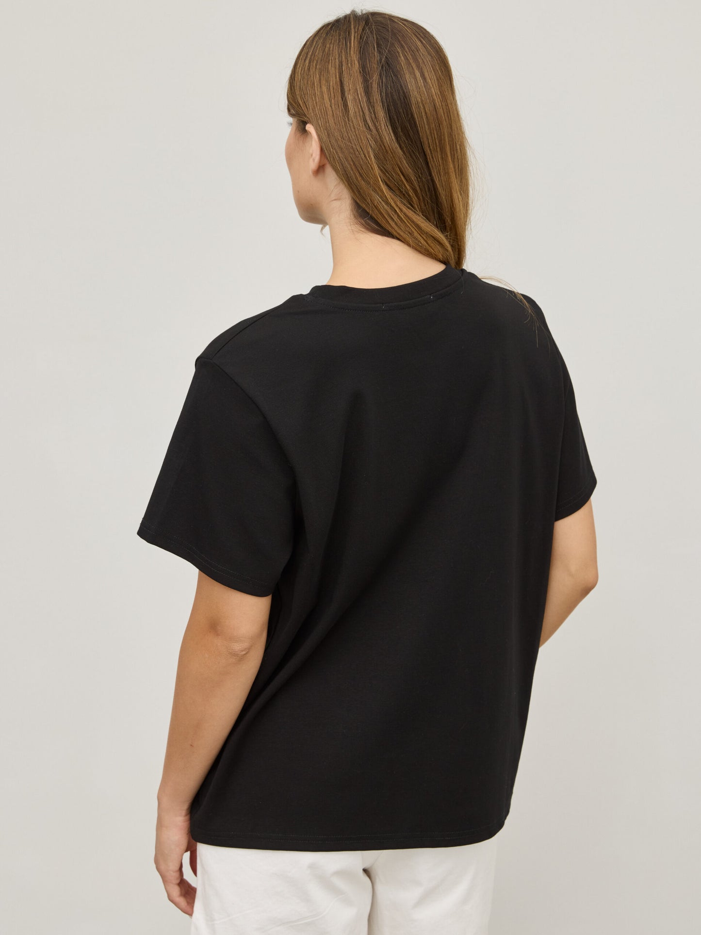 טישירט פרינט HAPPINES | שחור