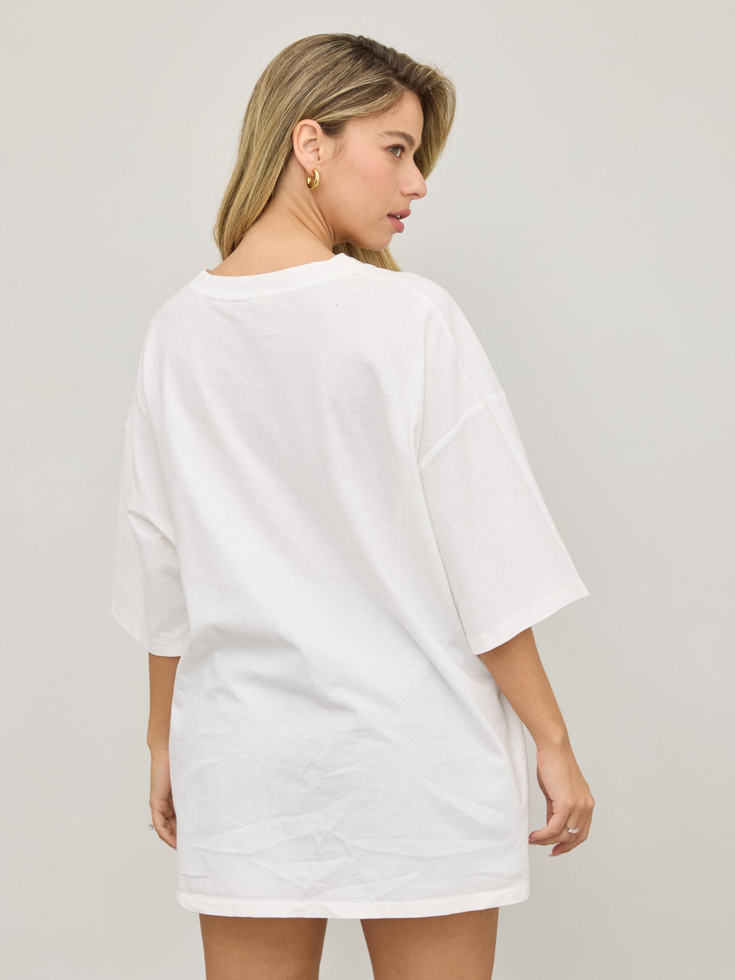 טישירט אוברסייז פרינט MYSTERIC | לבן