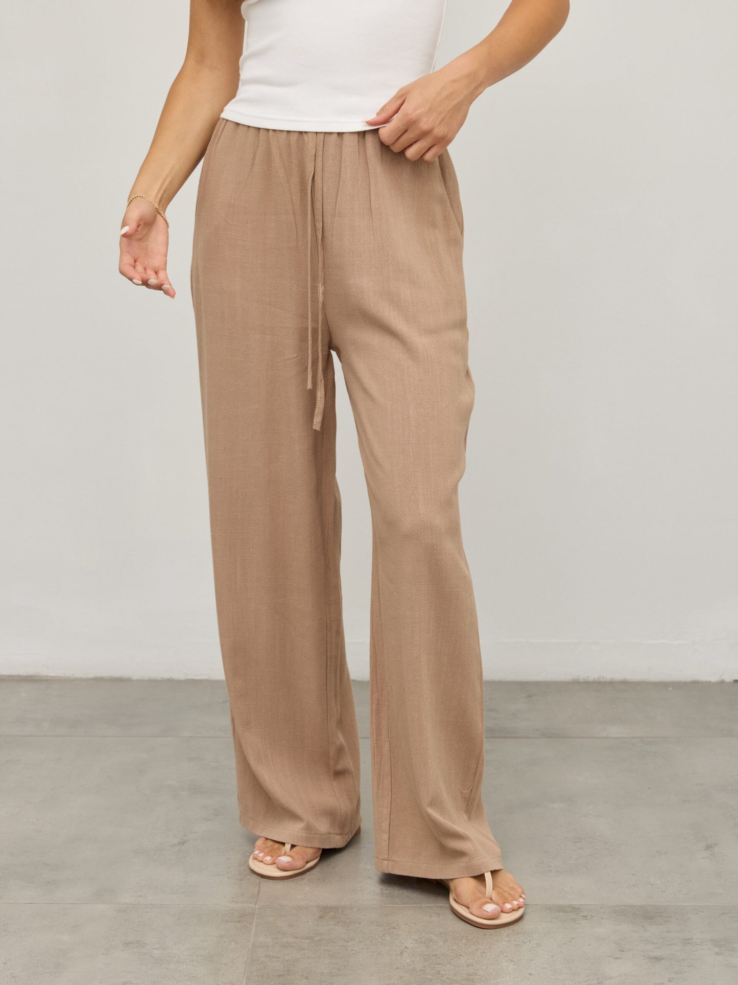 מכנסי פשתן אמיליו | חאקי