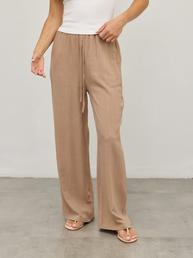 מכנסי פשתן אמיליו | חאקי