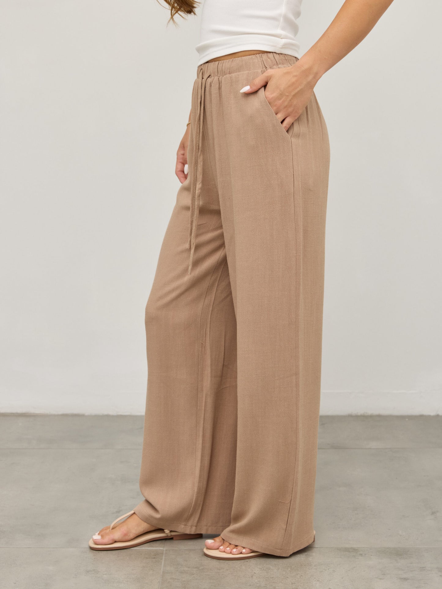 מכנסי פשתן אמיליו | חאקי