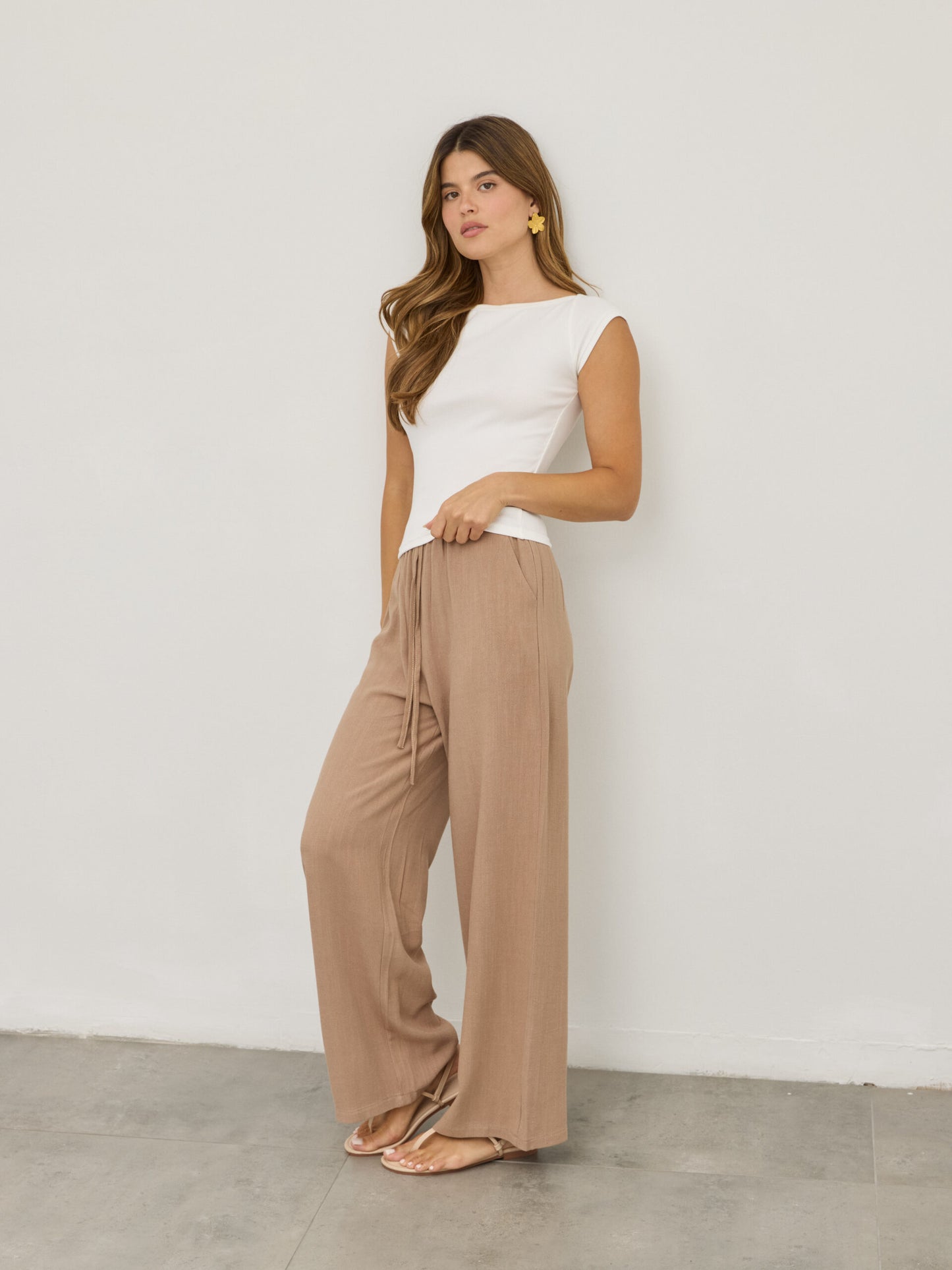 מכנסי פשתן אמיליו | חאקי