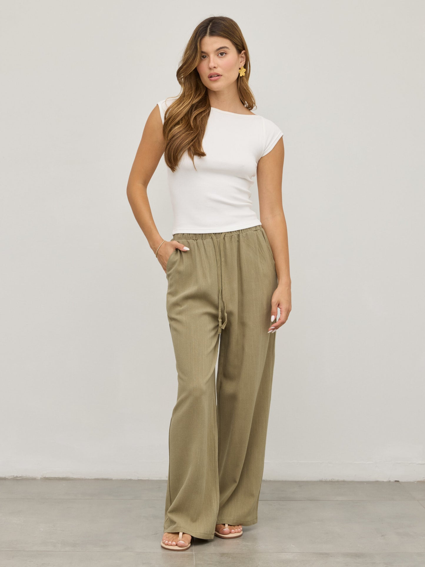 מכנסי פשתן אמיליו | ירוק