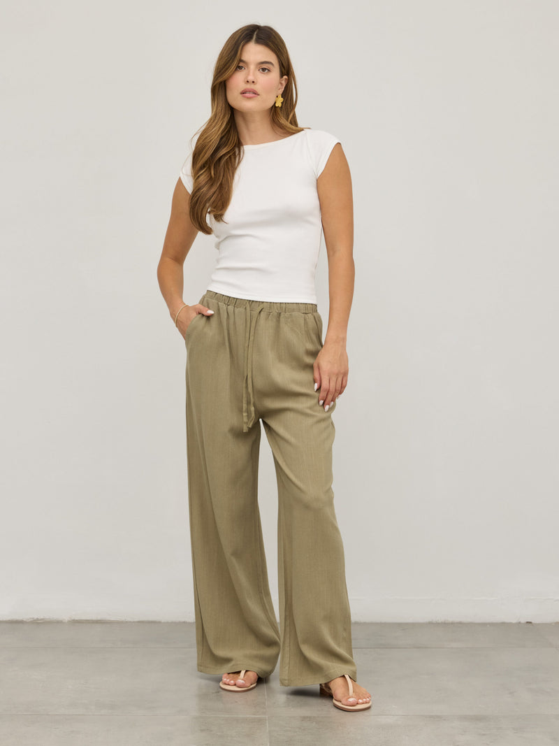 מכנסי פשתן אמיליו | ירוק