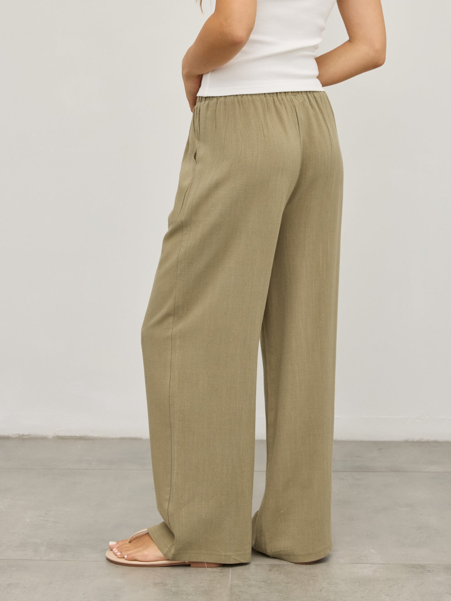 מכנסי פשתן אמיליו | ירוק