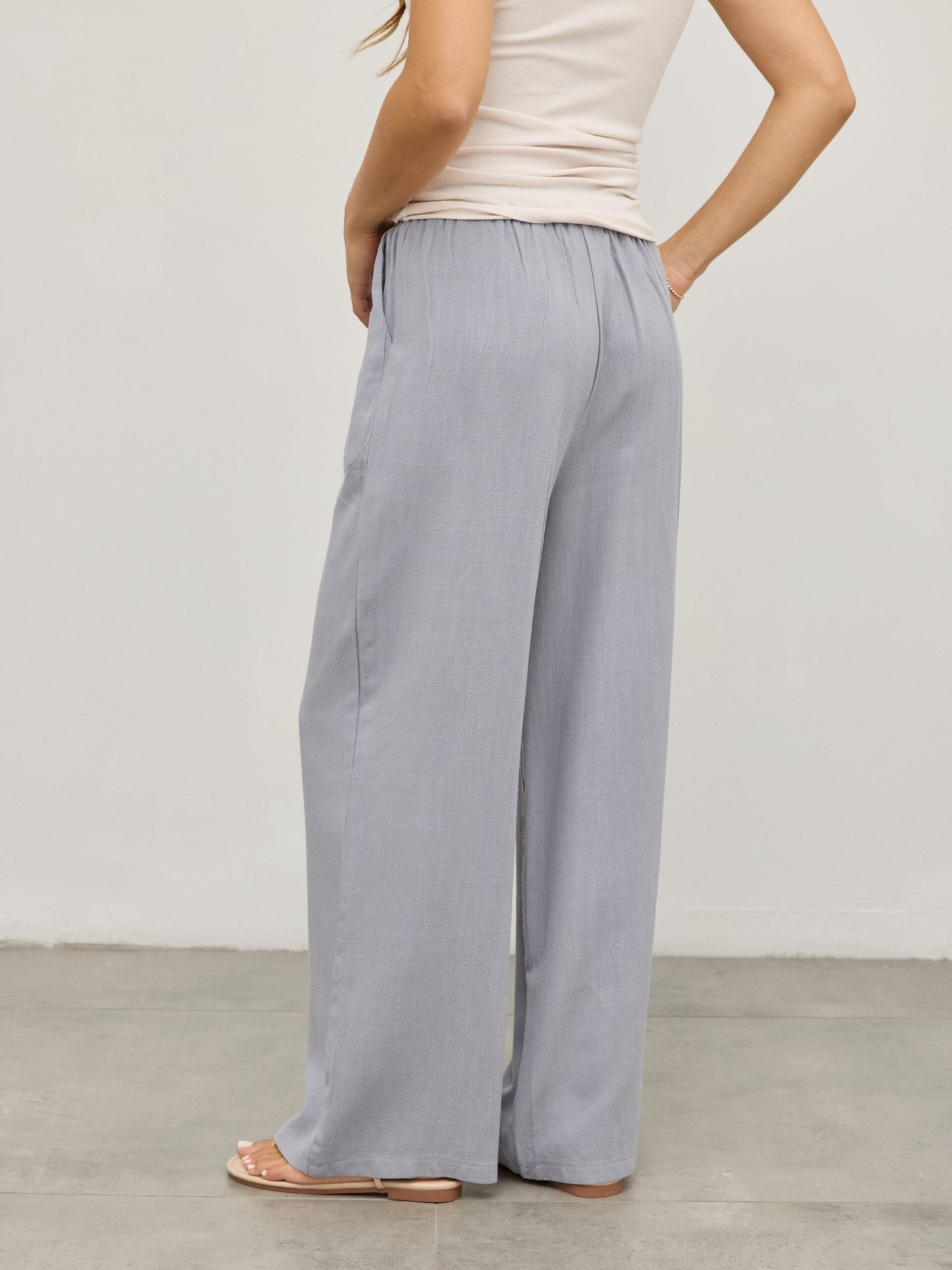 מכנסי פשתן אמיליו | אפור