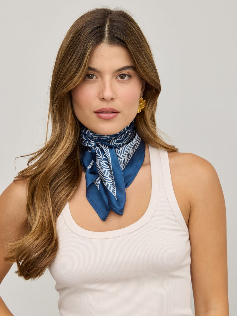 מטפחת הדפס שיבולים I כחול