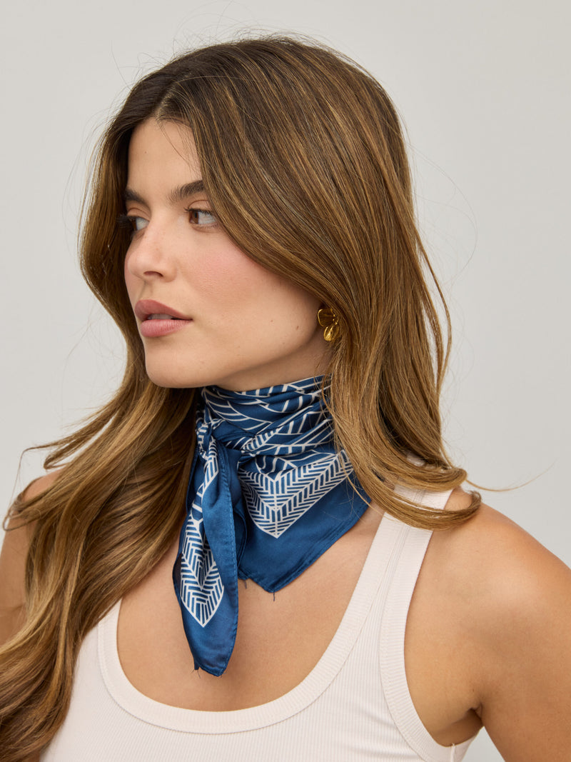 מטפחת הדפס שיבולים I כחול