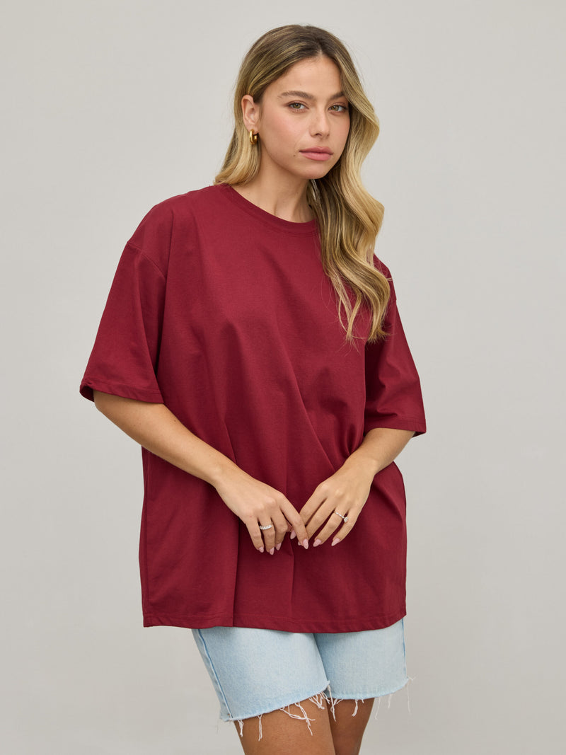 טישירט בייסיק אוברסייז נואלי | אדום