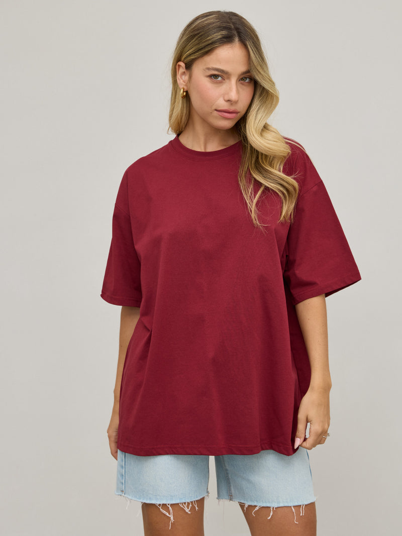 טישירט בייסיק אוברסייז נואלי | אדום