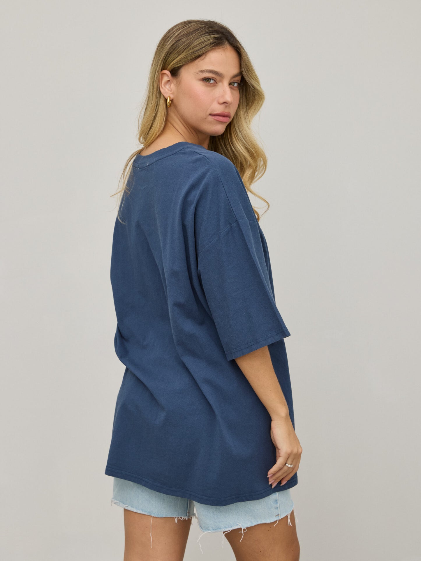 טישירט אוברסייז פרינט MYSTERIC | כחול